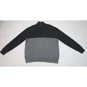 Calvin Klein Sweater Mens XL Cotton Tight Knit Mock Neck Quarter Zip